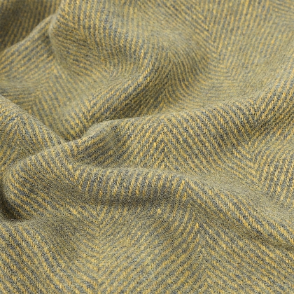 4Картинка Плед Highland Wool Blend Herringbone Blanket Navy Blue Ochre Yellow